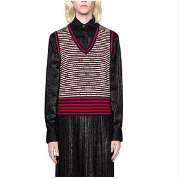 Gucci Red Fitted Ribbed Tank Top - Picture 9 of 11